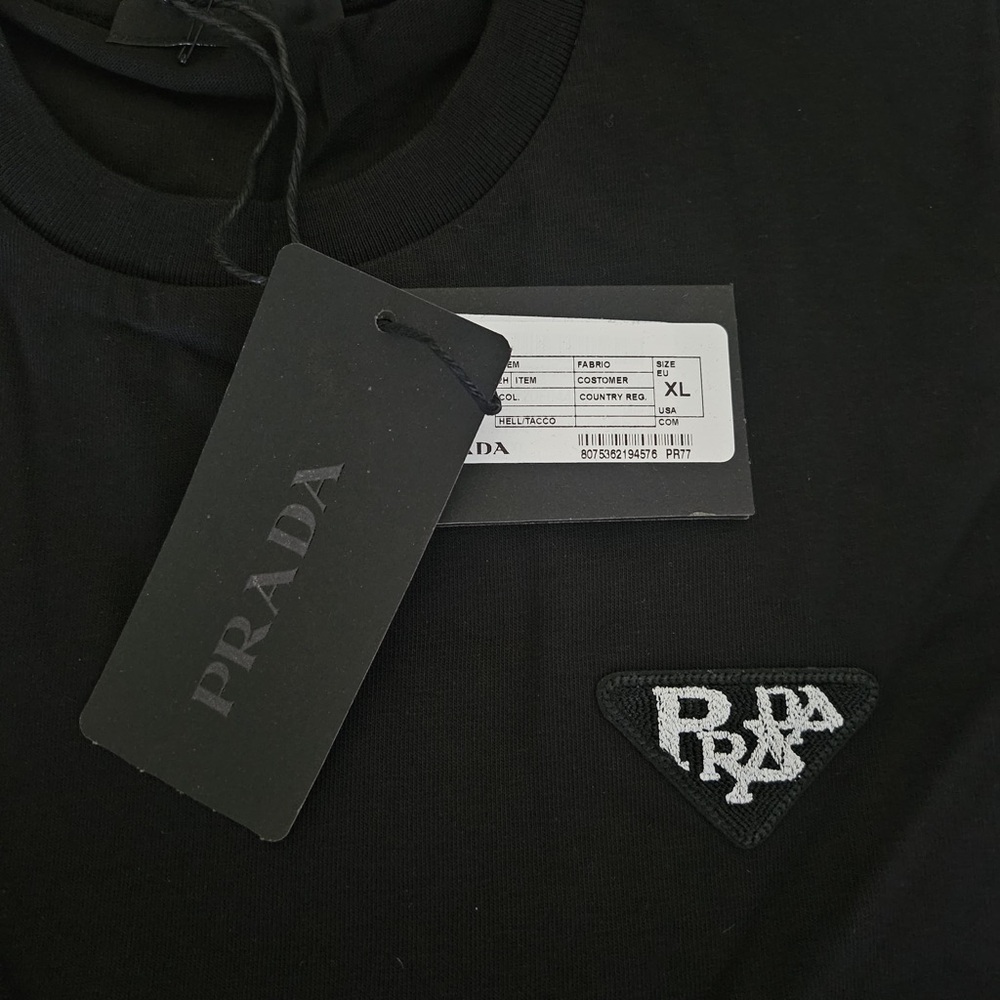Prada Black Short Sleeve Tee Men’s Size XL - Picture 4 of 5